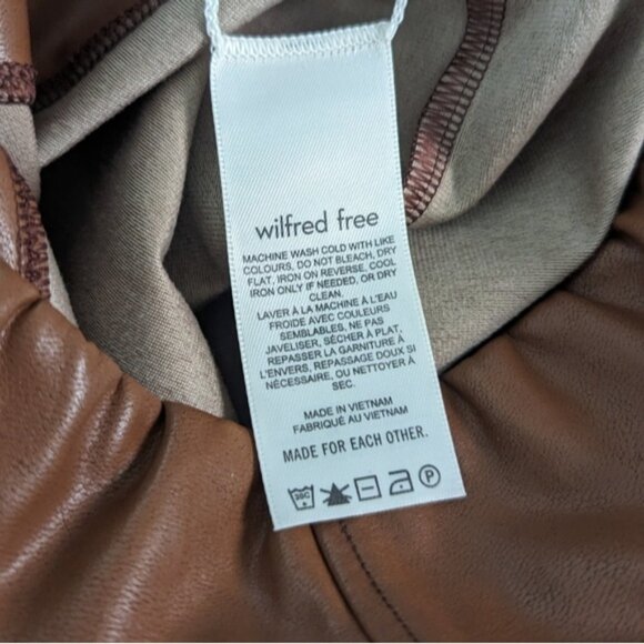 Aritzia Wilfred Faux Leather Daria Flare Pant - Cognac Tan/brown colour - Picture 7 of 9